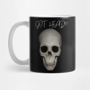 Skull Got Head? Halloween Themed T-Shirt/Cool Halloween Skeleton Apparel/Designer Festive Halloween Season Merch Mug